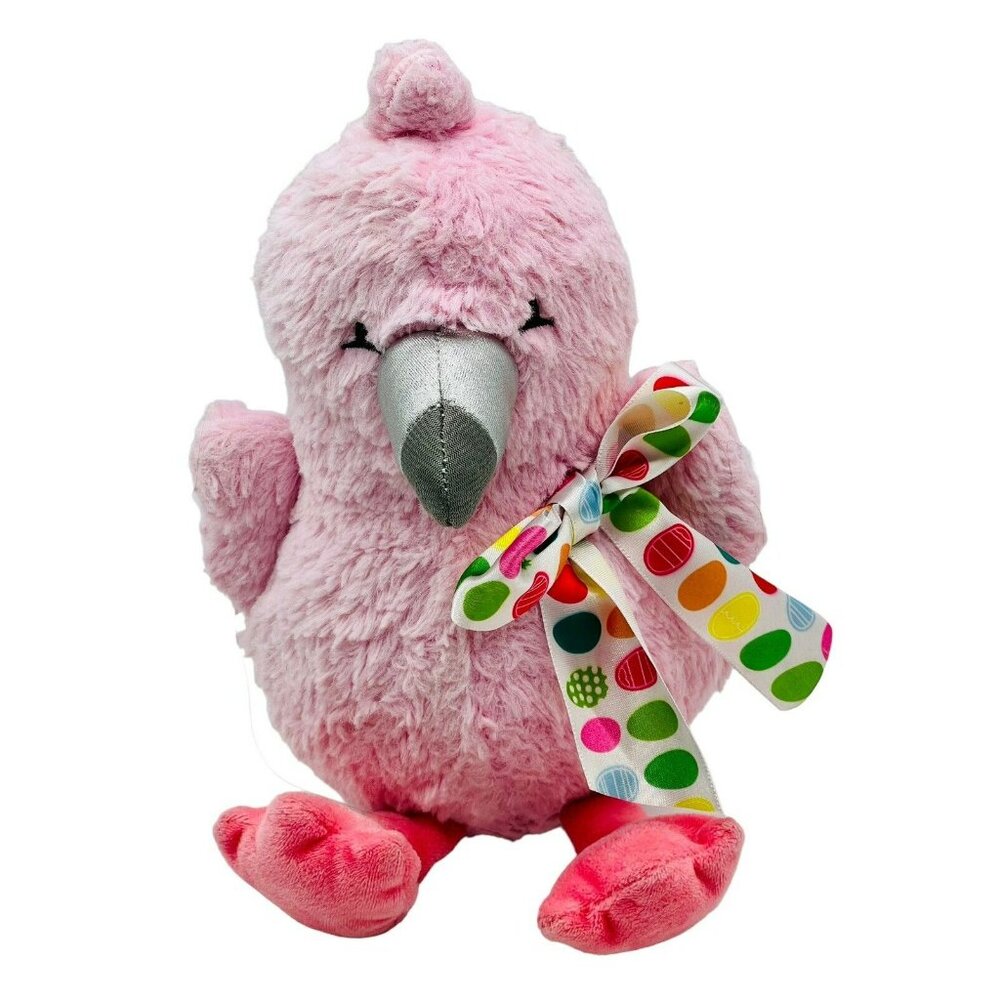 Animal Adventure Pink Flamingo Plush 9 inch Silver Beak 2019‎ Easter Egg Ribbon